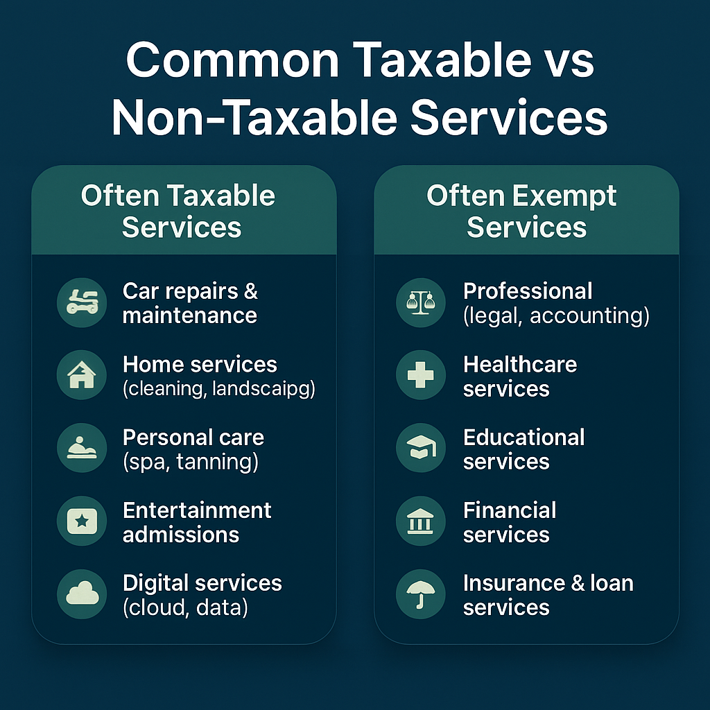 Common taxable vs non taxable services 02 sales tax for services the ultimate how to guide Common Taxable vs Non Taxable Services for sales tax for services